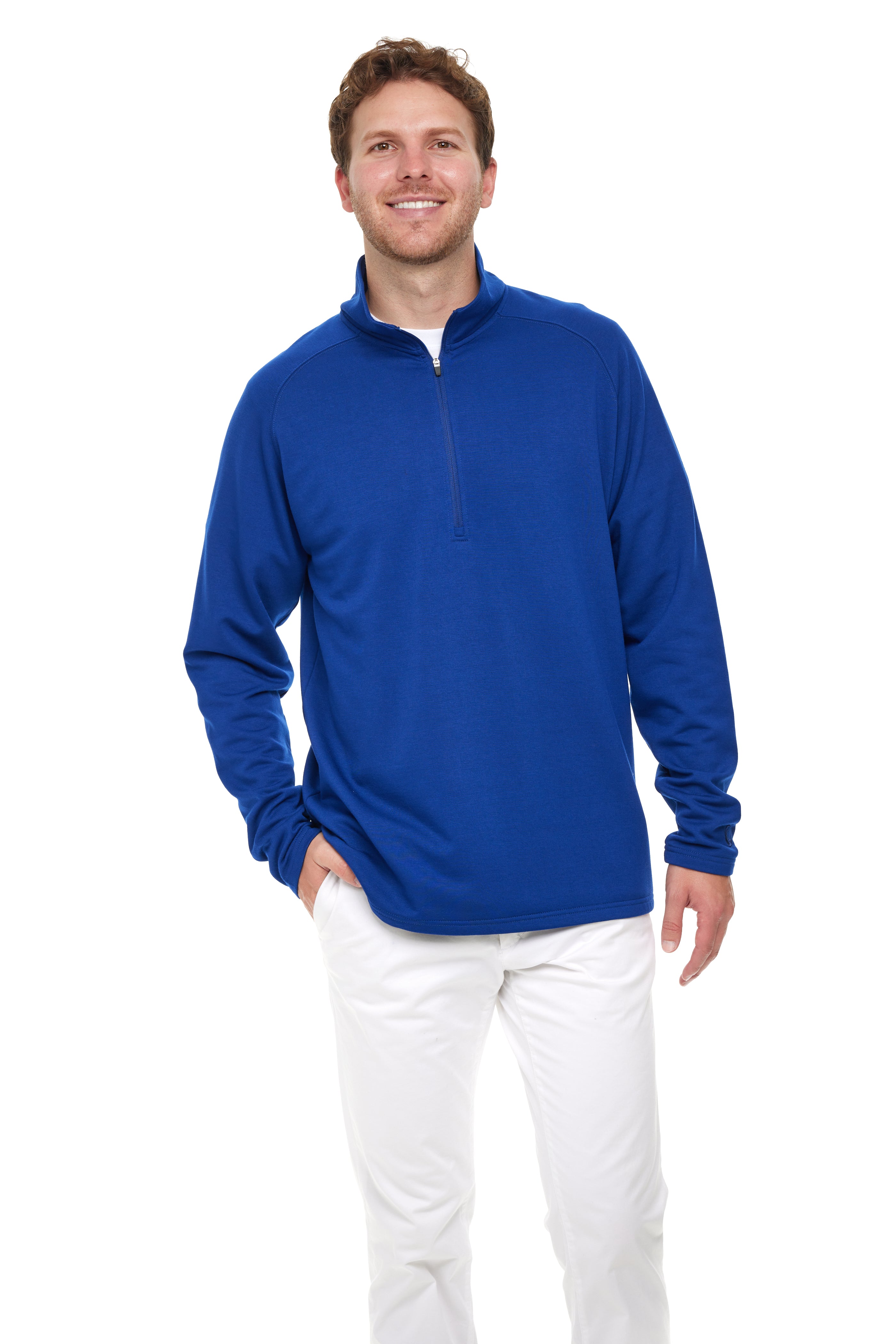 male model wearing blue pullover, best pullover to wear to the beach, coastal clothing, vacation clothes, florida sweater